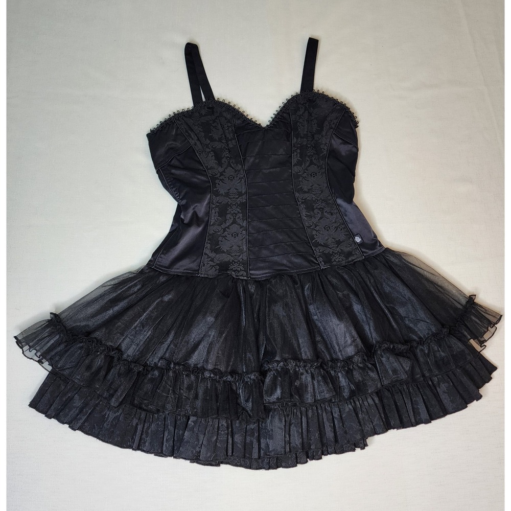 Vintage Tripp NYC Daang Brocade Corset Tutu Dress Black WhimsyGoth Womens XL NWT